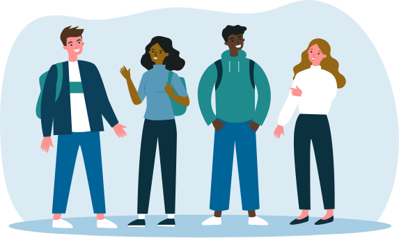young people talking graphic